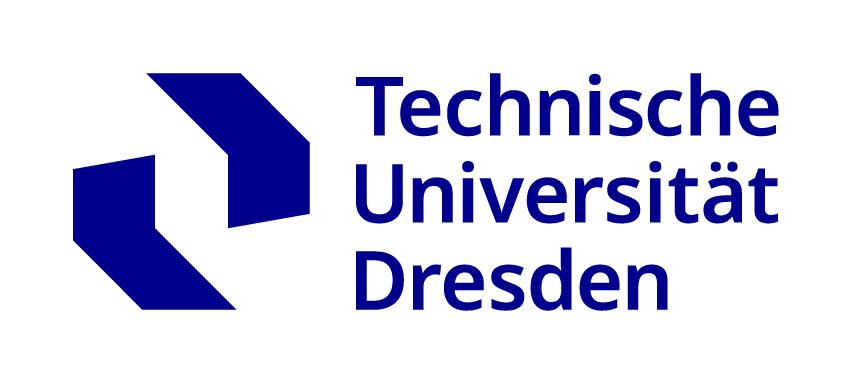 Für diese Grafik lautet eine barrierefreie bildbeschreibung:
„Logo der Technischen Universität Dresden: Niedersachsenblaues Schriftzug-Design mit grau-blauster abstraktem Formenverbund links daneben.
Kurzangabe in deutscher Gebärdensprache wäre bspw.
'Technische Universität Dresden'.“
