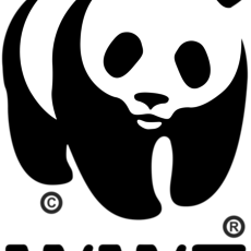 Schwarz weißes WWF Logo mit Panda
