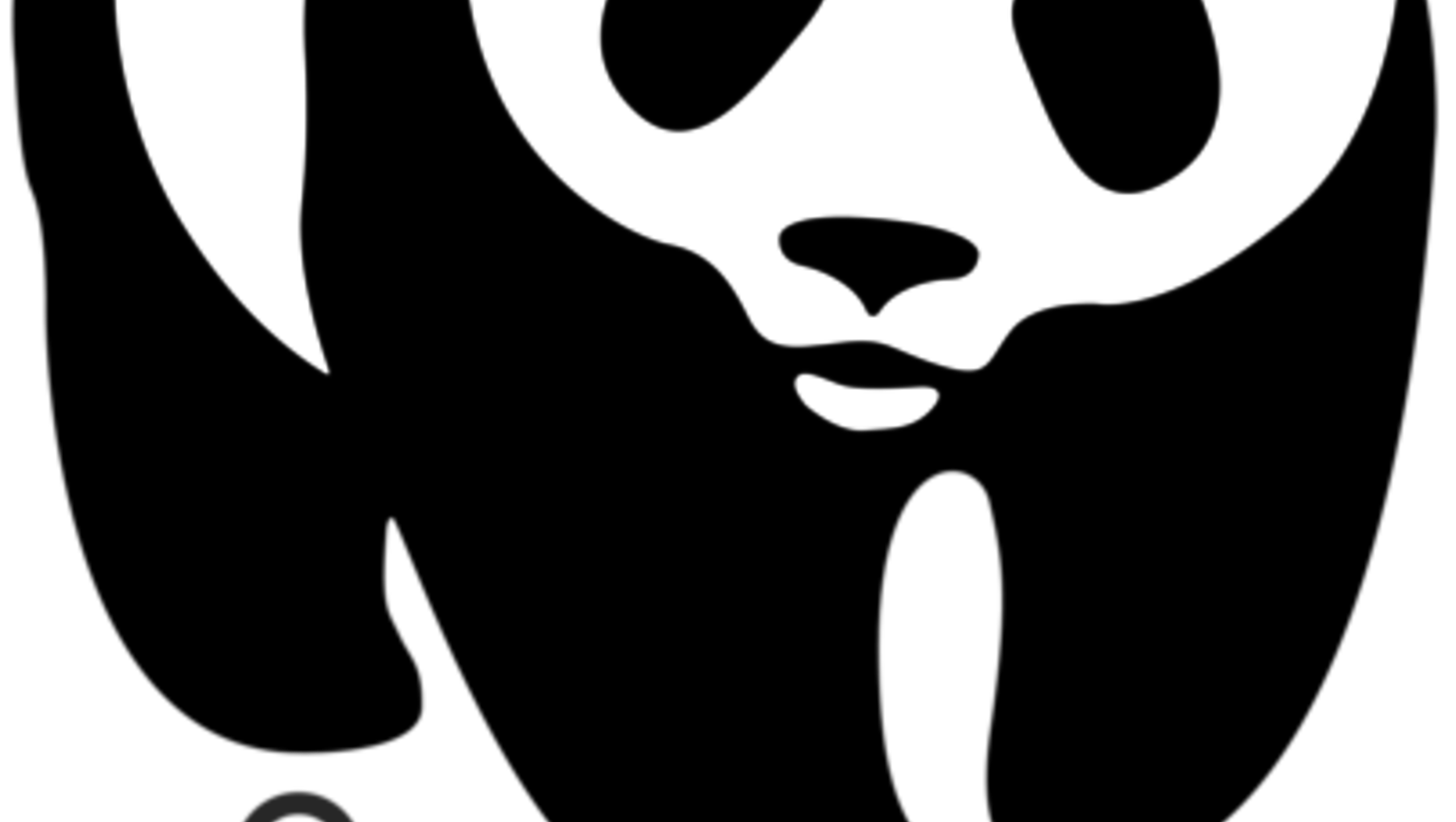Schwarz weißes WWF Logo mit Panda
