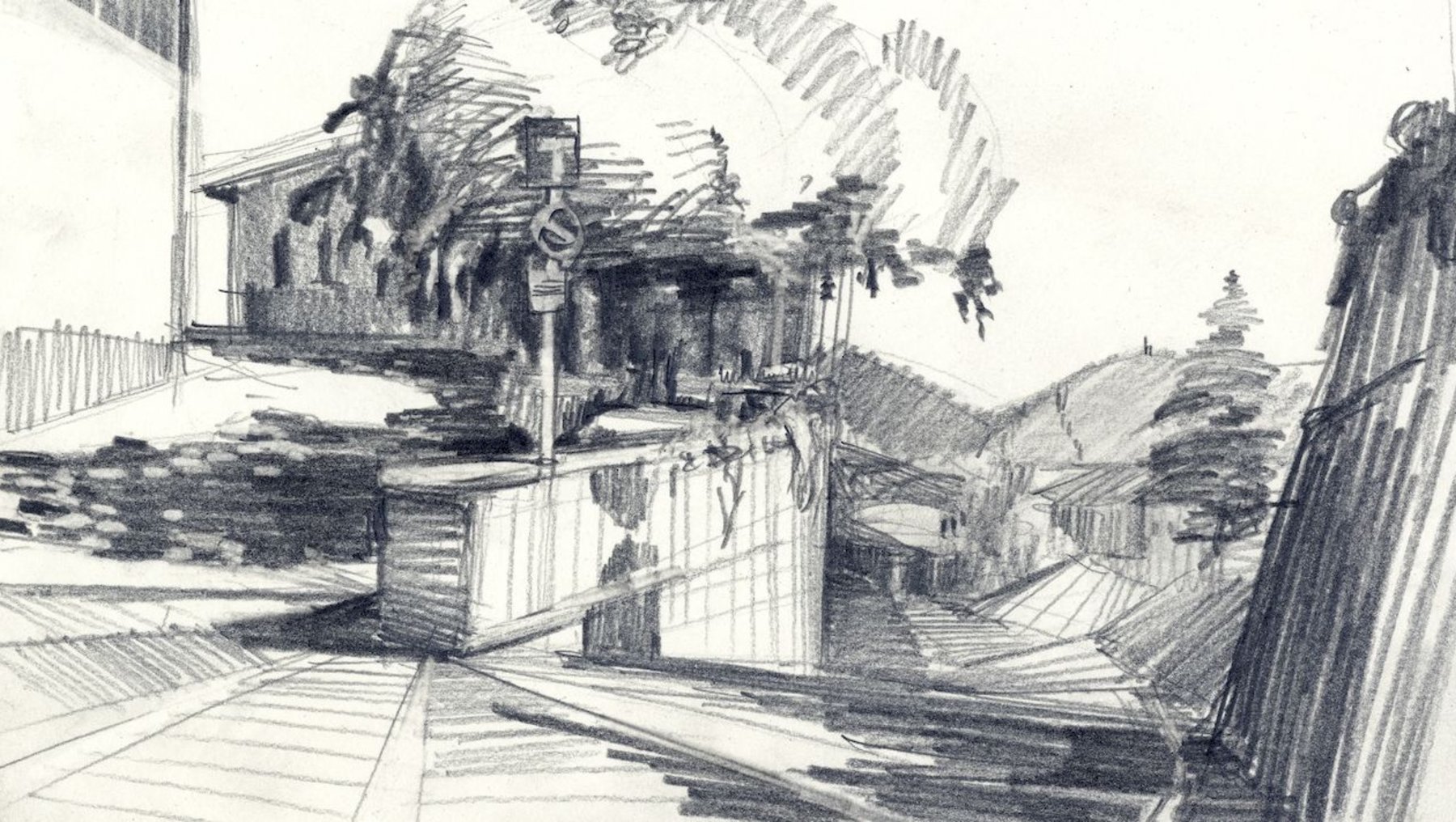 Bergamo - Architekturzeichnung Carl Constantin Weber