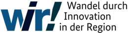 Das Bild zeigt das Logo mit dem gesprochenen Satz: Wir! Wandel durch Innovation in der Region. Dies betont Veränderung und Innovationen auf regionaler Ebene.