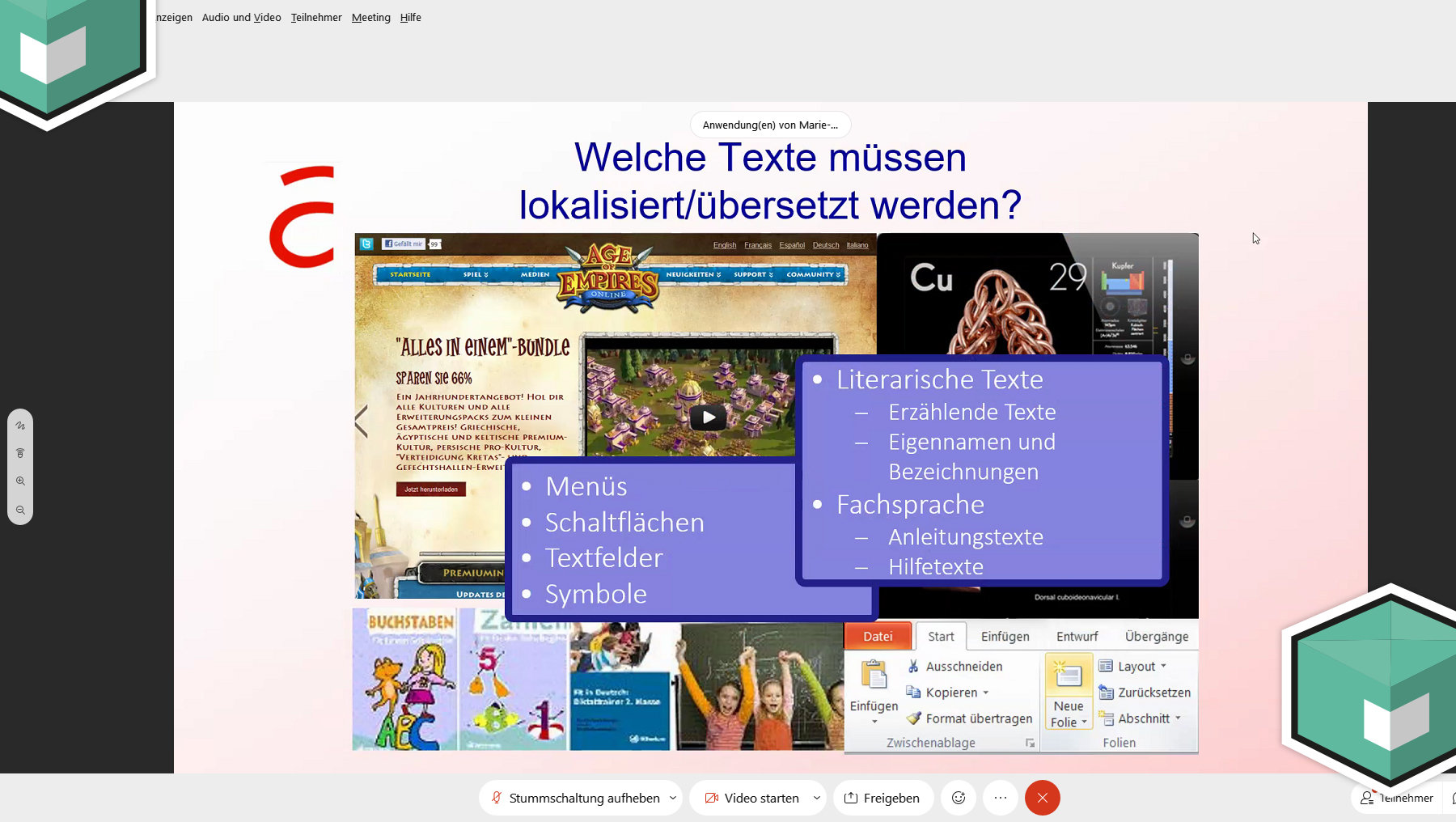 Auschnitt aus dem Girls’Day-Vortrag zum Thema Softwarelokalisierung
