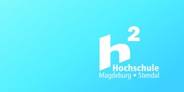 The image features the logo of Hochschule Magdeburg-Stendal, a university of applied sciences in Germany. The logo consists of a stylized "h²" symbol and the text "Hochschule Magdeburg • Stendal" beneath it.