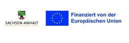 "Logo of Sachsen-Anhalt and the European Union. Text reads 'Finanziert von der Europäischen Union,' which translates to 'Funded by the European Union.'" (49 words)