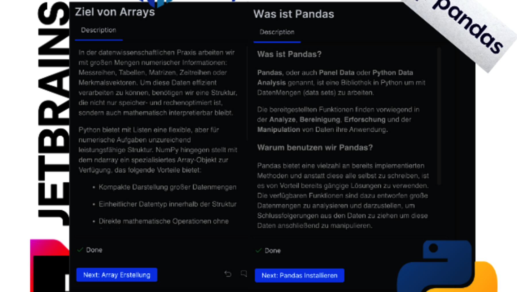 Das Bild besteht aus Code (Screenshot) und den Logos der Programme/Bibliotheken.