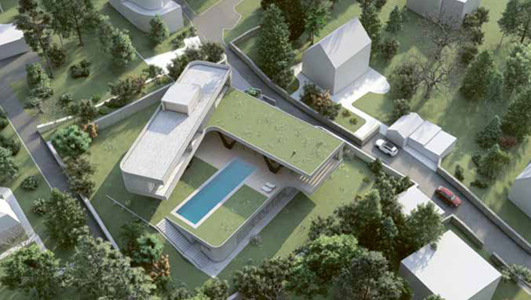 V-shaped Villa - with extensive city views