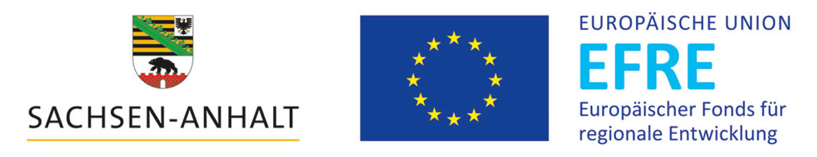 "Logo von Sachsen-Anhalt und Europäische Union EFRE. Europäischer Fonds für regionale Entwicklung."