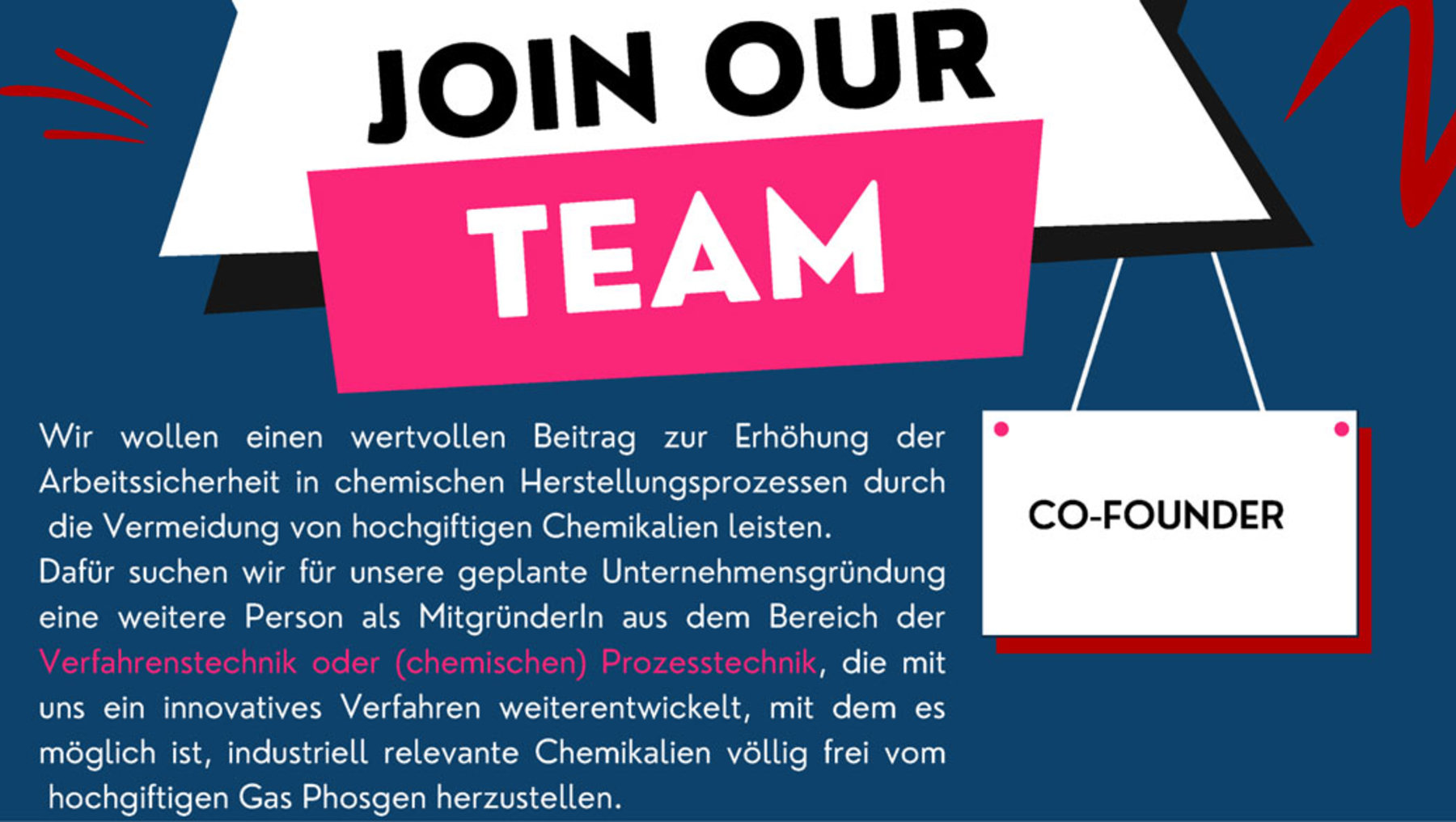 Co-Founders-Suche für Mitgründer Verfahrenstechnik
