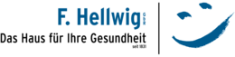 Die Alternative Beschreibungszeile lautet:
"Logo von F. Hellwig GBR mit dem Slogan: Das Haus für Ihre Gesundheit seit 1831, dargestellt mit einem lächelnden Gesicht."