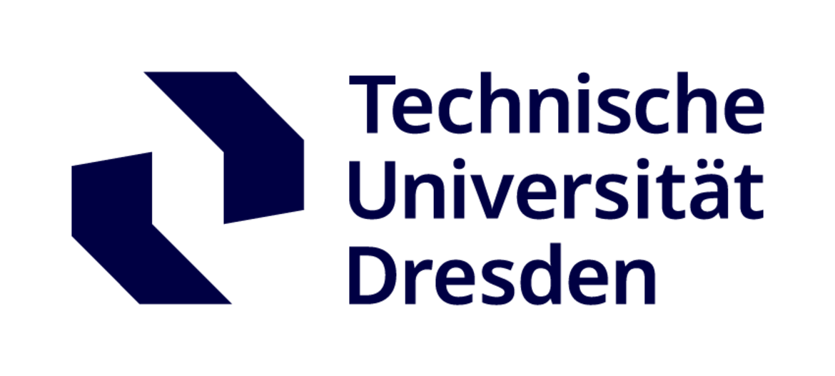 Für diese Grafik lautet eine barrierefreie bildbeschreibung:
„Logo der Technischen Universität Dresden: Niedersachsenblaues Schriftzug-Design mit grau-blauster abstraktem Formenverbund links daneben.
Kurzangabe in deutscher Gebärdensprache wäre bspw.
'Technische Universität Dresden'.“