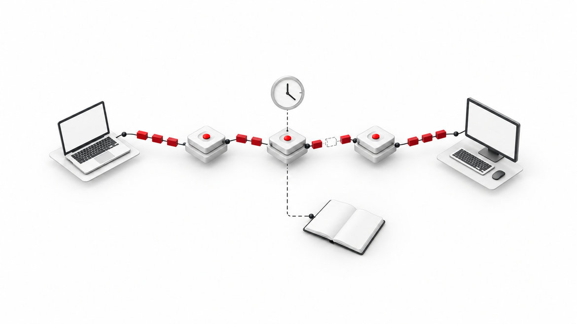 Sender, test path and receiver show packet timing and loss measurement.