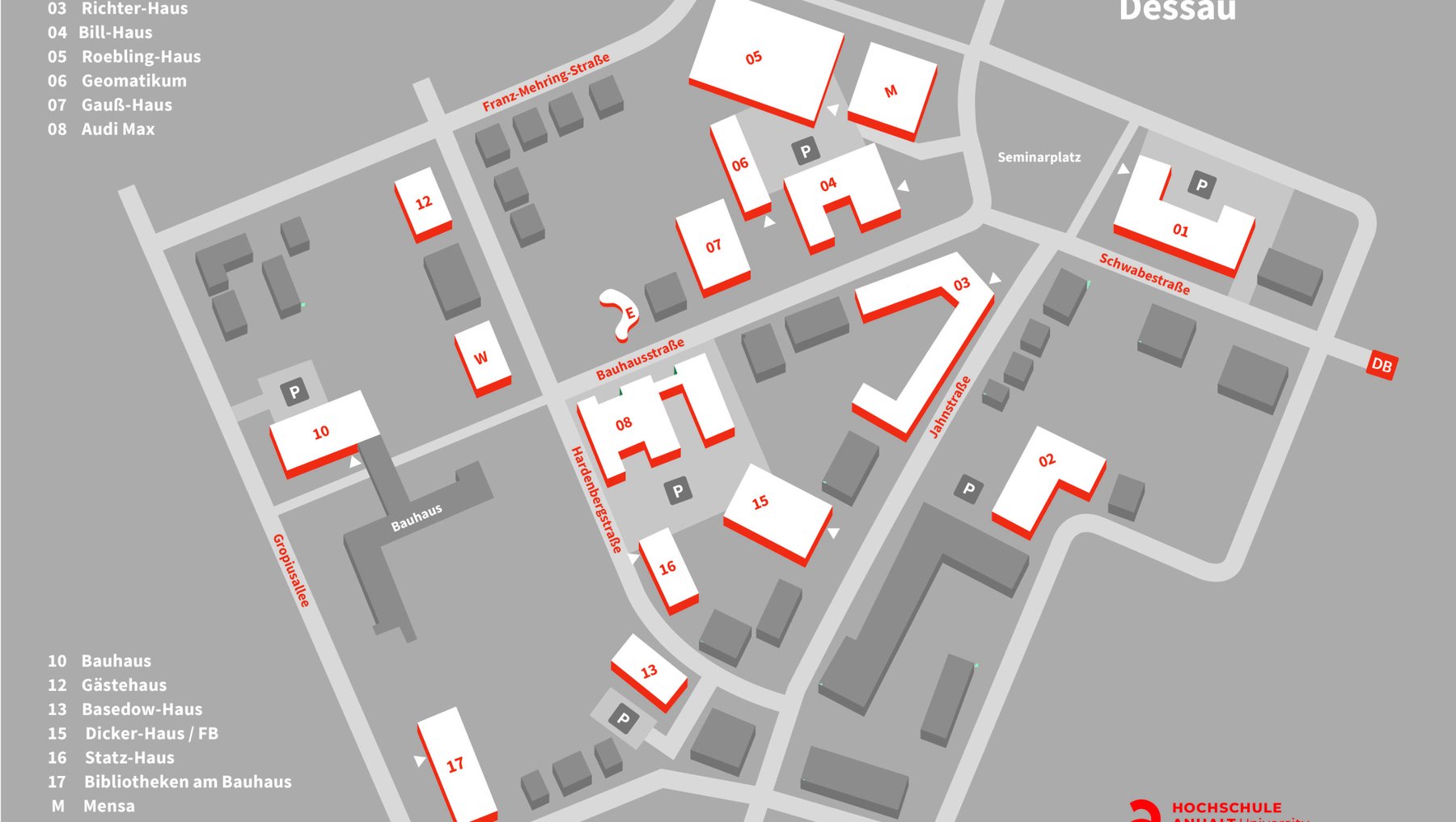 vereinfachter Campusplan