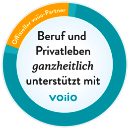 Offizielles Siegel des Partners voiio: Unterstützung für Beruf und Privatleben in ganzheitlicher Weise durch voiio.