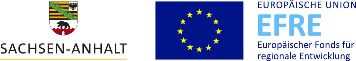 Logos des Landes Sachsen-Anhalt und des Europäischen Fonds für regionale Entwicklung (EFRE) der Europäischen Union.