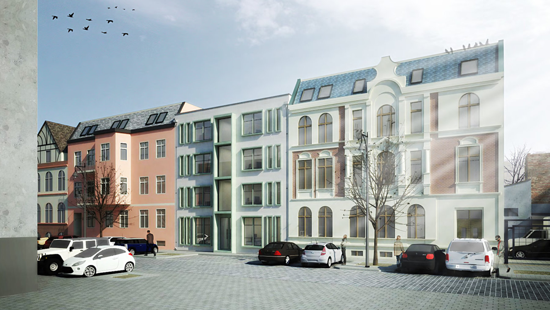 Entwurf von Li Shuan - Visualisierung Fassade zur Goethestraße