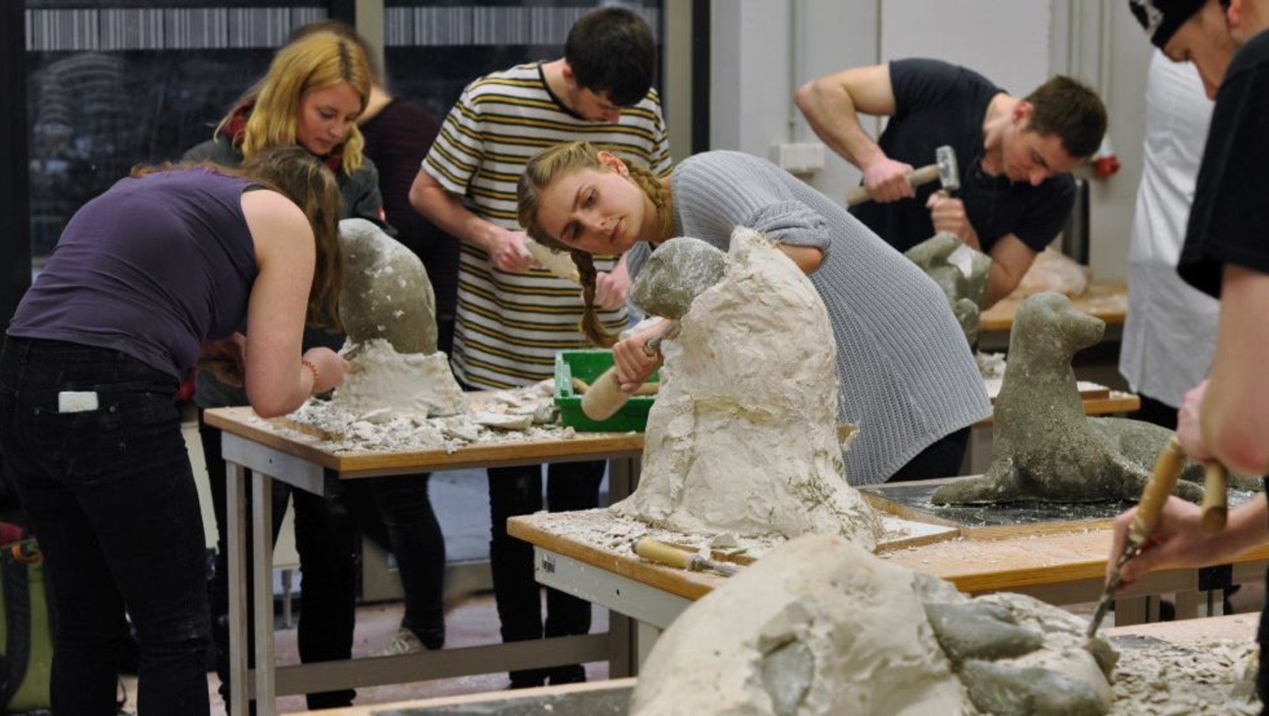 Betonguss in progress