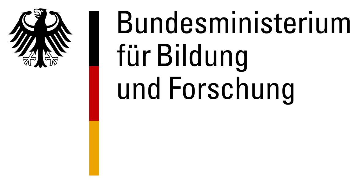 The image features the logo of the German Federal Ministry of Education and Research. It includes the German eagle emblem, the German flag colors, and the text "Bundesministerium für Bildung und Forschung," which translates to "Federal Ministry of Education and Research."